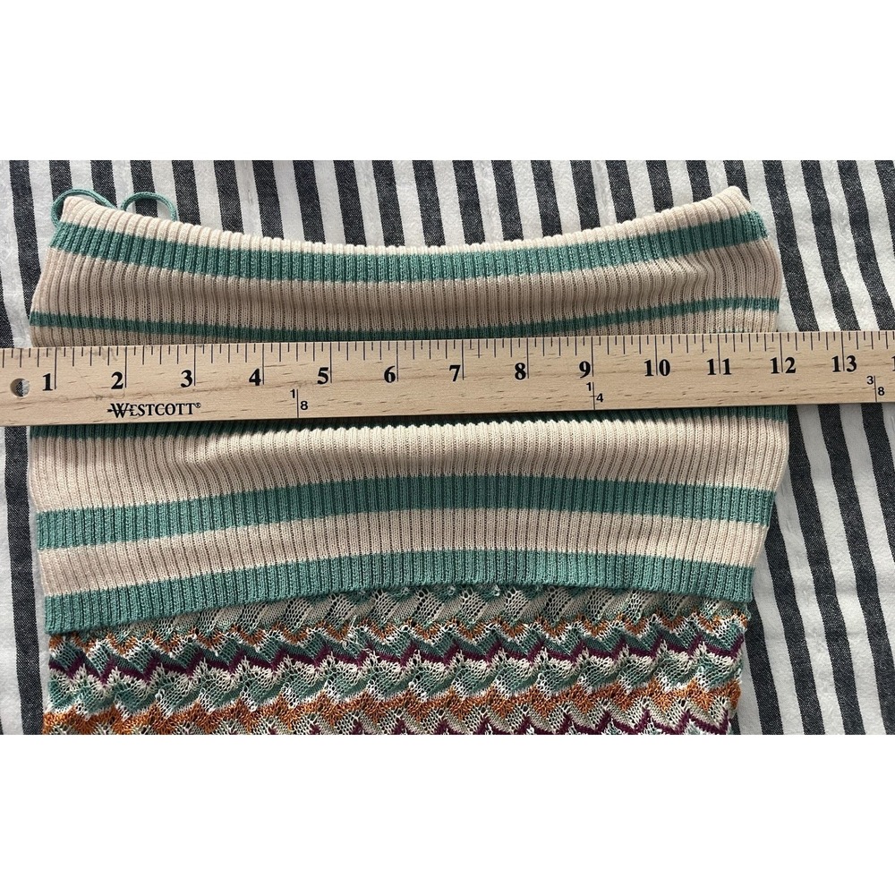Missoni M Knit CONVERTIBLE Top Skirt Dress Zigzag Chevron Teal Purple Sz 2 IT 38 - Picture 14 of 16